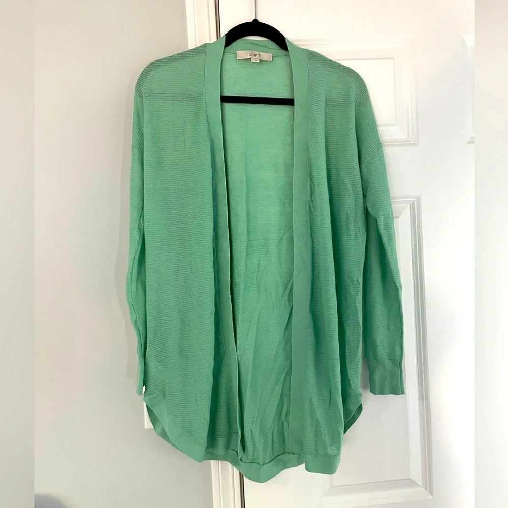 Loft lightweight cardigan in mint green - Picture 1 of 8